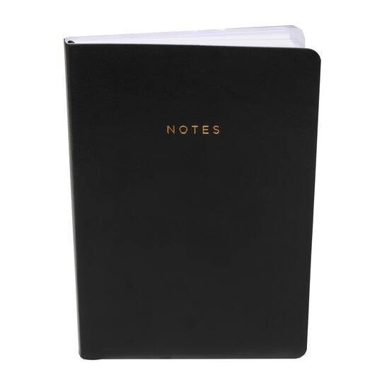 Gartner Studios® Black & Gold Foil Faux Leather Journal Lined